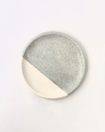 Plato plano - pecas/blanco hueso mate