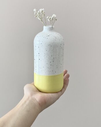 florero botella kanso / amarillo fosfo mate