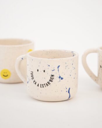 taza todo va a estar bien splash azul